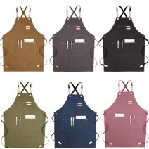데님 빅사이즈 캔버스 앞치마 프리미엄 바리스타 카페 공방, 블랙