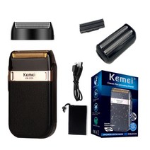 중학생면도기 면도기 소독 얼굴솜털제거 Kemei 충전식 면도기 Men's Washable 전기 수염 기계 Bald Hea, 한개옵션1, 06 add 1 blade set
