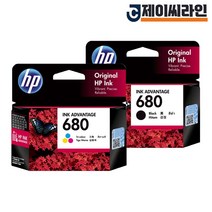 HP 정품잉크 680검정+컬러 2색 세트 DeskJet 2135 3630 3635 3835 4535 4675, 680검정+컬러 세트, HP정품