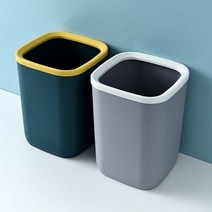 10리터 탁상용 인테리어 원터치 원형 화장대 야외 쓰레기통 냄새안나는 주방 사각 오픈 화장실 미니 10리터, 상품선택_그레이