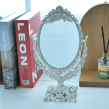 프렌치 쉐비스타일 탁상 거울 엔틱 화이트 화장대 화장거울