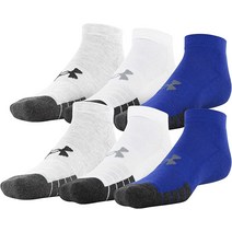 언더아머 성인용 퍼포먼스 테크 로우 컷 양말 (3개 및 6개 팩), 6, Royal Assorted (6-pairs)