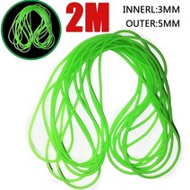호환 낚시배 바다낚시배요트 부품 2m 녹색 소프트 실리콘 발광 튜브 34mm 발광 실리콘 튜브 발광 고무 액세서리, 3mm-5mm