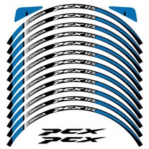 라이더무드 혼다 PCX125 리플렉티브 휠 스티커 빛 반사 튜닝 타이어 반사 데칼 필름 DIY 방수, 21년식이상 아웃라인 블루
