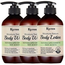 키렌 모이스처 네이처 바디워시2개+바디로션1개 메이아카시아향 500ml, 1세트