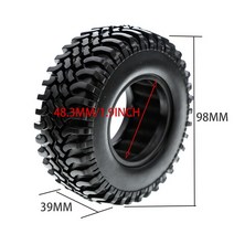 외발 전동휠 110 RC 락 크롤러 타이어 고무 휠 19 인치 TRX4 브롱코 D90 D110 축 scx10 90046 RC4WD CC01 TF2 2 개, 3.2pcs19 98mm