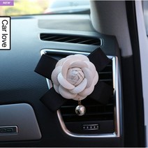 New 까멜리아 차량용 방향제 플라워 송풍구 방향제 자동차 인테리어소품 신차선물, 화이트꽃1개