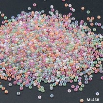 5PCS 2mm 초우량 모조 옥운무 환채 유리 쌀알 크기 균일 팔찌 반지 핸드메이드 DIY 액세서리 비즈, 한국계, 50g 약 3500개