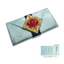 지극정성 모란 현금예단보 예단봉투, 옥색(신랑님이 신부 댁으로)