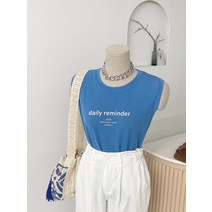 허니제이 / 1+1 위튼 심플 레터링 린넨 민소매 나시 티셔츠