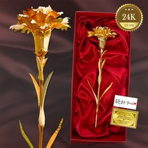 24K 금 카네이션 부모님 선물 어버이날 꽃 축하 한송이 생신 환갑 엄마 장모님