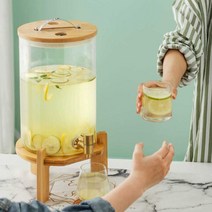 음료 생수 디스펜서 투명 냉수 대용량 가정용 업소용 드링크, 3.5L 주스통 (수전부착 베이스부착)