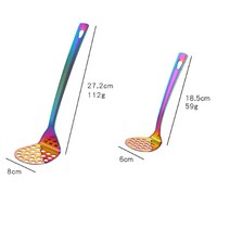 1 /2Pcs 감자 분쇄기 스테인레스 스틸 부드럽게 으깬 감자 과일 야채 도구 프레스 크러셔 주방 도구, A-Rainbow 0 2pc