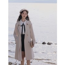 여자 봄가을 더블버튼 트렌치코트 재킷 캐주얼 미시 자켓 바바리 코트 인박카190