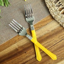 홈파티 플레이팅 포크 (10개입) 옐로우, 핑크