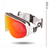 인슬로 스키고글 INSLO 아시안핏 보드고글 더블 밀러렌즈 안경병용 남여공용 8215, 화이트/실버