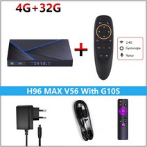 미디어박스 미디소프트 영상재생 미디어플레이어 H96 맥스 V56 스마트 TV 박스 안드로이드 12 8GB 64GB RK3, 05 4G 32G G10S_02 Eu 플러그