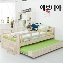 [20조한정 추가즉시할인] 에보니아 미키 원목 이단침대 하부침대형_상단매트제외 / 백프로 소나무원목 싱글침대 어린이침대 아동침대, 내츄럴
