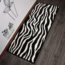 극세사 지브라 주방매트 (110x40), 블랙[110x45]