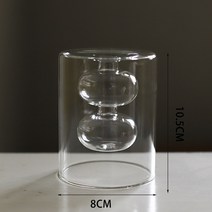 캔들만들기재료 캔들유리용기 소이캔들만들기 DIY촛불 병 꽃병 장식 거실 테라리움 꽃 냄비 투명 이중 유리, 02 style 2
