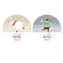 아트박스/디자인아지트 수제데코스티커크리스마스 산타와 친구들, 도무송자유형