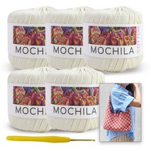 [니뜨]모칠라실(45g)x5볼+모사용코바늘4/0호+다미체크숄더백도안, 41_아이보리