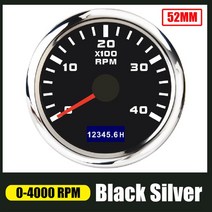 RPM측정기 타코미터 타코메타 2'52mm 포인터 타코미터 6000 RPM 게이지 자동차 모터 보트 요트 RV 12/24, 07 4000-BS