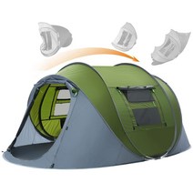 MBH 완전 자동 야외 캠핑 텐트 3-4사람 빠른 시작 팝업 캠핑 텐트 선박형 필드 텐트 원터치 텐트 패스트캠프 원터치 텐트 원터치자동텐트 원터치 텐트 방수포, 5-8사람, 녹색