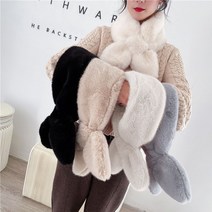 여성 겨울머플러 인조퍼목도리 가벼운 쁘띠머플러