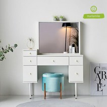 모던 골드핏 5칸 서랍 화장대+탁상거울 Set(100cm2색) 인테리어 원룸 10대, 화이트블랙