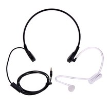 3.5mm 목구멍 마이크 헤드셋 피 커버트 어쿠스틱 튜브 FBI 이어폰 전화 안드로이드, 검은색