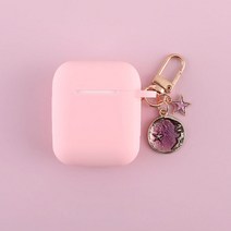 감각적인 에어팟케이스 실리콘 가죽 빈티지 명품 밍크 헤어 볼 키 체인 이어폰 케이스 apple airpods 1 2 블루투스 헤드셋 커버 귀여운 천사 꽃 장식, 에어팟 1 또는 2용 a7