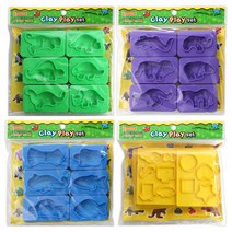 도너랜드 클레이플레이 세트 점토 양면사각 6종몰드, 50개