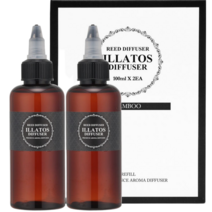 일라토스 1+1 100ml (교차선택) 고농축 방향제 리필액 차량 새차선물 차량 실내 디퓨저리필 14종, 머스크 플라워 향_1개, 블랙 체리 향_1개