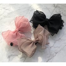 끼리몰 오간자 쉬폰 리본 바나나핀 머리핀 여신 헤어악세사리 셀프웨딩 여신