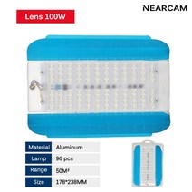 NEARCAMled 요오드 텅스텐 조명 하이라이트 방수 야외 LED 시장 투광 50W, 04 100WTJ