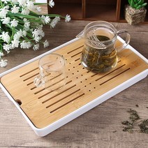 대나무 차판 다도 다기 퇴수기 차 전통 사각형, 단품, 1개