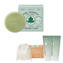 한율 어린쑥 수분진정 크림비누 100g, 단품없음