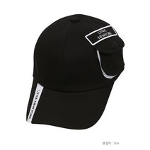 링스#골프#포켓 자수 장식 포인트의 캐쥬얼 육각캡, 블랙
