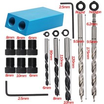 목공 경사 구멍 로케이터 지그 키트 15 도 각도 드릴 가이드 세트 펀처 DIY 도구 비트, [03] DL035-D Hexagon set