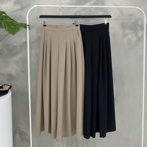 [행복여] 샌드 핀턱 뒷밴딩 와이드 슬랙스 팬츠