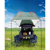 카텐트 도킹 카캠핑 차박텐트 꼬리, 베이지색유리기둥+2x3.5M아미그린