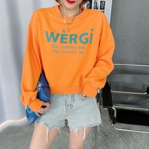 여자 봄 가을 맨투맨 티셔츠 여성용 긴팔 오버핏 여성 레터링 커플 스웻셔츠 체크 루즈핏