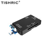 카드리더기 usb sd card TISHRIC-타입 C 카드 리더 OTG TF 마이크로 USB SD 어댑터 맥, 01 Black