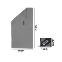 전원주택 수영장 실내 야외 간이 가정용 대형 미니 에어 조립식 풀장 스포츠 마이크로 화이버 빠른 건조 포켓 타월 휴대용 초경량 흡수 타월 수영 체육관 피트니스 요가 비치, 그레이(40x80cm)