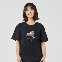 오너클랜 키밍 미국 뉴욕 지도 그래픽 반팔티 데일리 티셔츠