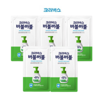 크리넥스 버블버블 핸드워시 퓨어애플 거품형 200ml 리필, 5개