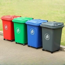 바퀴가 달린 대형 50 70 100리터 휴지통 업소용 분리수거 음식물 쓰레기통, R. 50L(차콜)바퀴없음