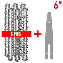전기톱 미니 전기톱 교체용 4인치6인치 체인 및 가이드 플레이트 세트 무선 전기 톱, 6인치 세트 4