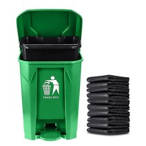 Mayayaday 뚜껑 및 탈착식 내부 통이 있는 강아지 배변 쓰레기통 야외 마당 정원 주방용 녹색 비닐 봉투 500개 포함 USA 미국, Green, 500PC Bags